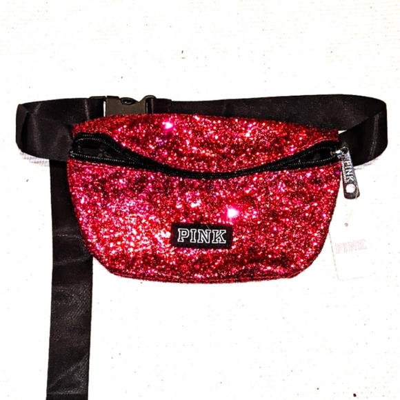 PINK Victoria's Secret Handbags - LAST One! VS PINK Women's Fanny Pack Barbie Hot Pink Glitter